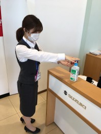 菌を除くと書いて、除菌！代車の中も徹底しております！